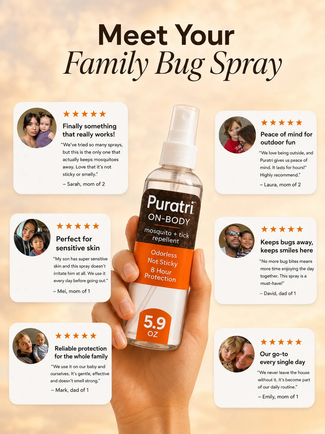 Puratri On-Body Tick & Mosquito Repellent Spray