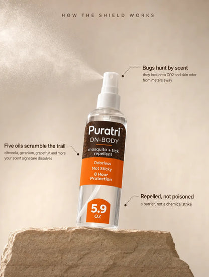 Puratri On-Body Tick & Mosquito Repellent Spray